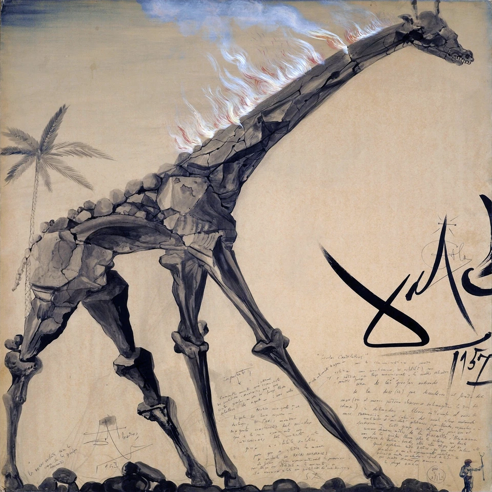 Сальвадор Дали 1957 Дали Ноше жираф канделябр - холст или печать настенное искусство - Изображение 2 из 2