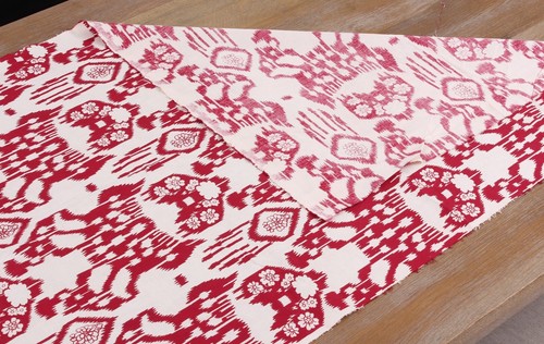 Roller Print On Cotton Fabric Uzbek 8.50 meters VINTAGE FAST Shipment 14818 - Picture 4 of 4