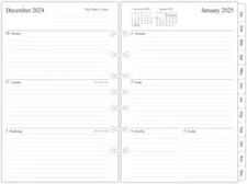 2025 Weekly & Monthly Planner Refill, 5-1/2" x 8-1/2", Runs from January 2025 to