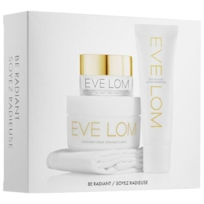 EVE LOM Be Radiant Set: Iconic Cleanser, Rescue Mask, Moisture Cream $120RV New