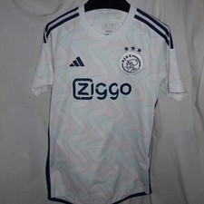 Ajax Amsterdam Jersey Away Football Shirt White Adidas Polyester Mens Size M