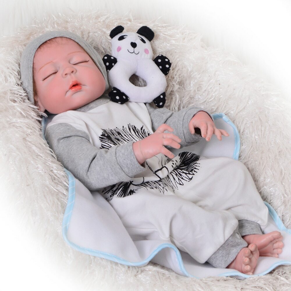 Reborn Baby Doll FULL Body Silicone Dolls 55cm Toy 22'' Toddler Realistic Xmas Wybuchowe kupowanie wysyłkowe