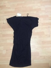 NEW Shoedazzle Black Ruched Side Bodycon Dress Size L Short Sleeve Casual G12