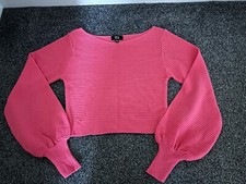 ladies teenager young girls cropped pink jumper UK size 4 Lola Skya VGC