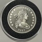 1987 Bust Dollar Rare Collector Vintage Coin 2 Troy Oz .999 Fine Silver Round