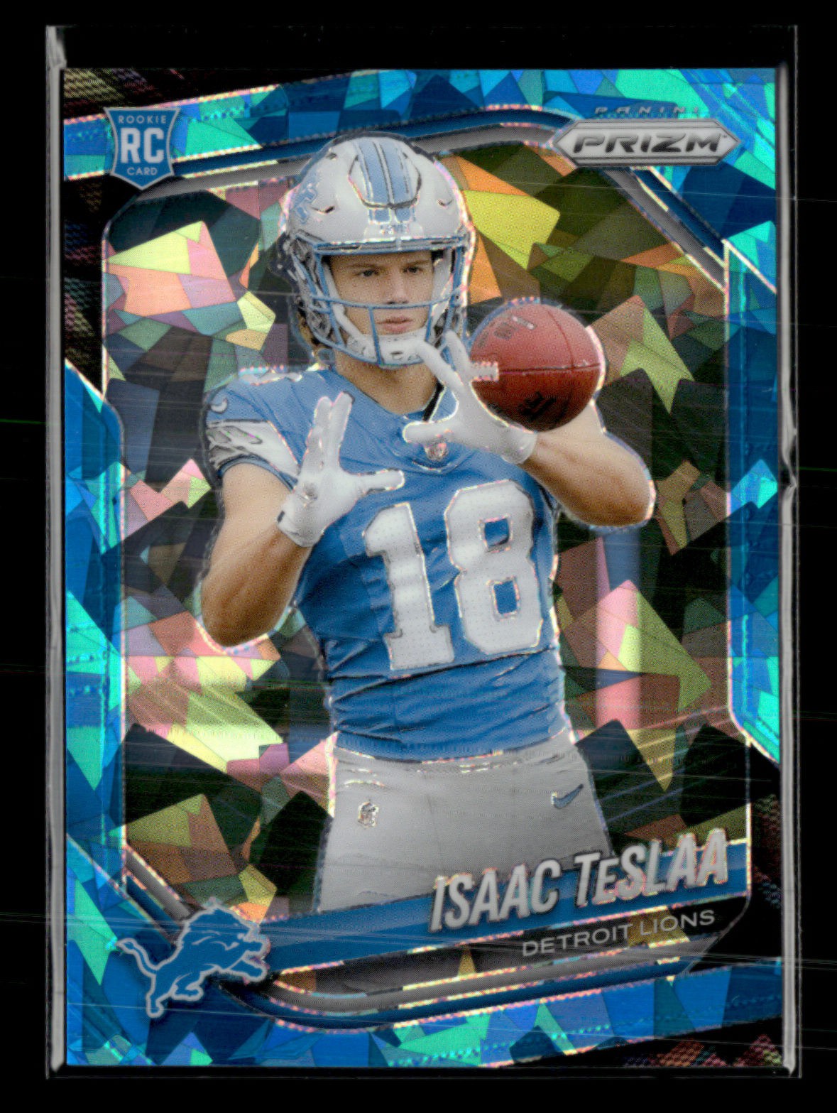 Isaac TeSlaa 2025 Panini Prizm Football RC #316 Blue Ice 14/99 [xlz223