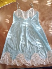 Sottoveste - camicia notte ,Vintage - Fantasia in Azzurro tg 44 Rhodiatoce