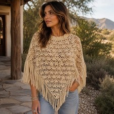 Vinatge Cejon Cape Sweater Womens One Size Bl...