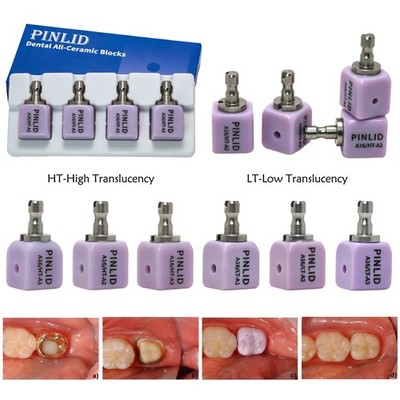 4Pcs A16 Dental Emax Lithium Disilicate Block w/Hole CEREC CAD CAM Glass Ceramic