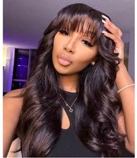 Pre Everything Glueless 13x5 Body Wave Lace Front Wig With Bangs Hd Pre Cut Lace