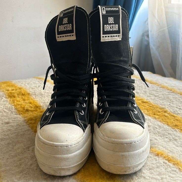 CONVERSE DBL DRKSTAR ブラック ハイカット Size 8 - Converse Rick Owens x DRKSHDW DBL DRKSTAR Chuck 70