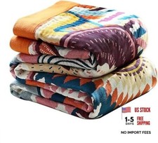 Boho Throw Blanket for Bed 100% Cotton Bohemian 60"x80" K-colorful World