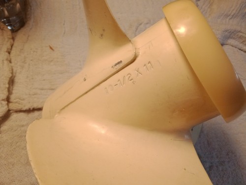 OMC Johnson Evinrude Brp 386637 177183 AL RH Propeller 10 1/2X11 20hp-35hp 14spl - Picture 8 of 10