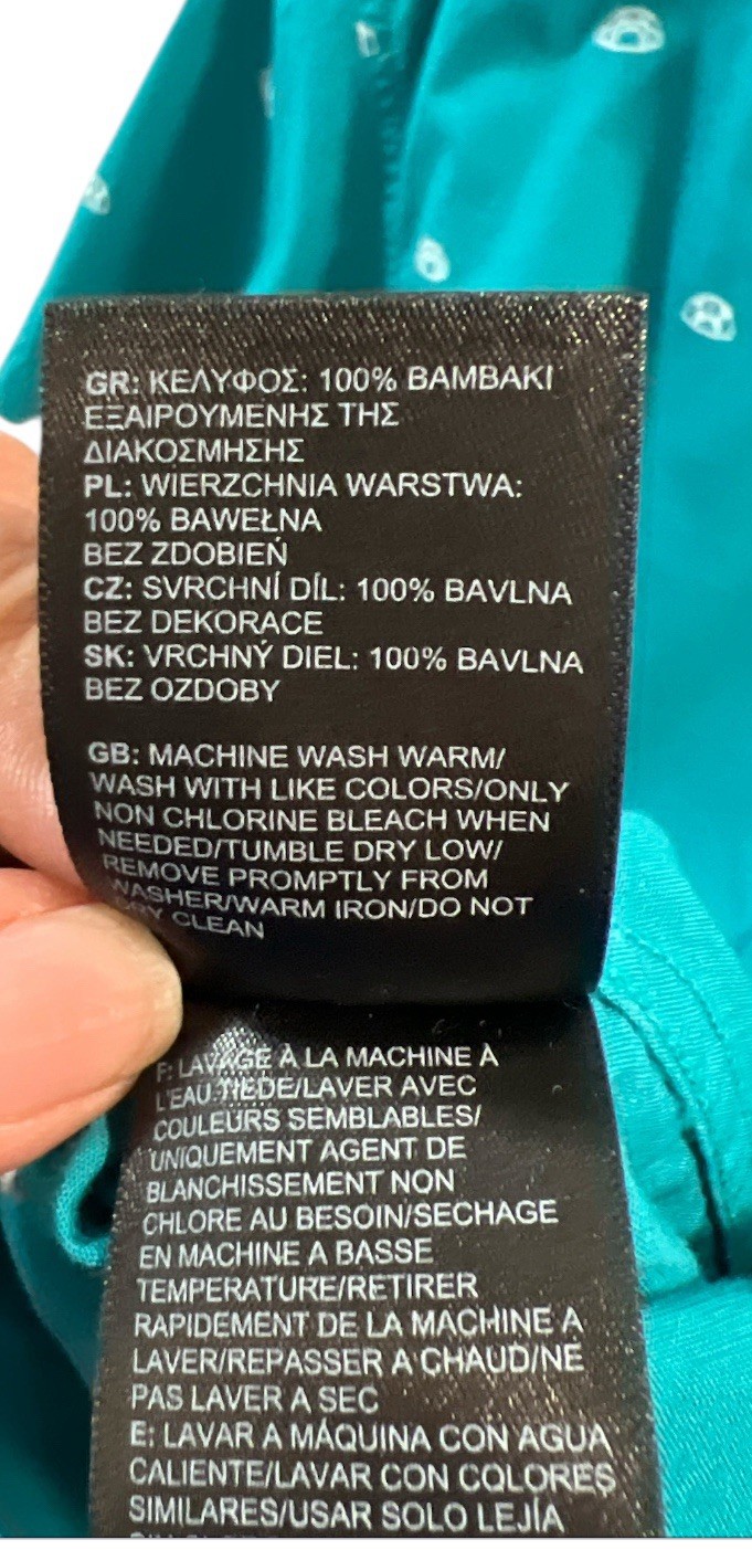 North face Turquoise Cloud Pattern L Button Down … - image 6