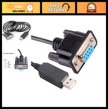 USB to RS232 Serial Adapter Cable 6ft, D-sub 9 Pin DB9 Female Null Modem Convert