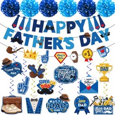 31Pcs Happy Fathers Day Decorations, Happy Fathers Day Banner Fathers Day Hangin