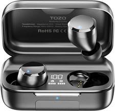 TOZO T12 Pro Noise Cancellation Earbuds Waterproof with Charging Case - Black