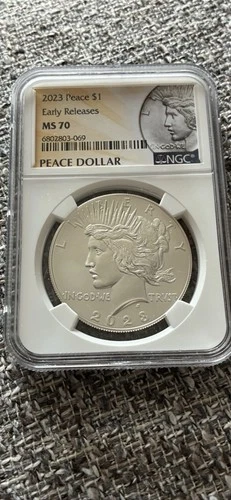 2023 Silver Peace Dollar Early Releases - NGC Certified MS 70 Beautiful Coin
