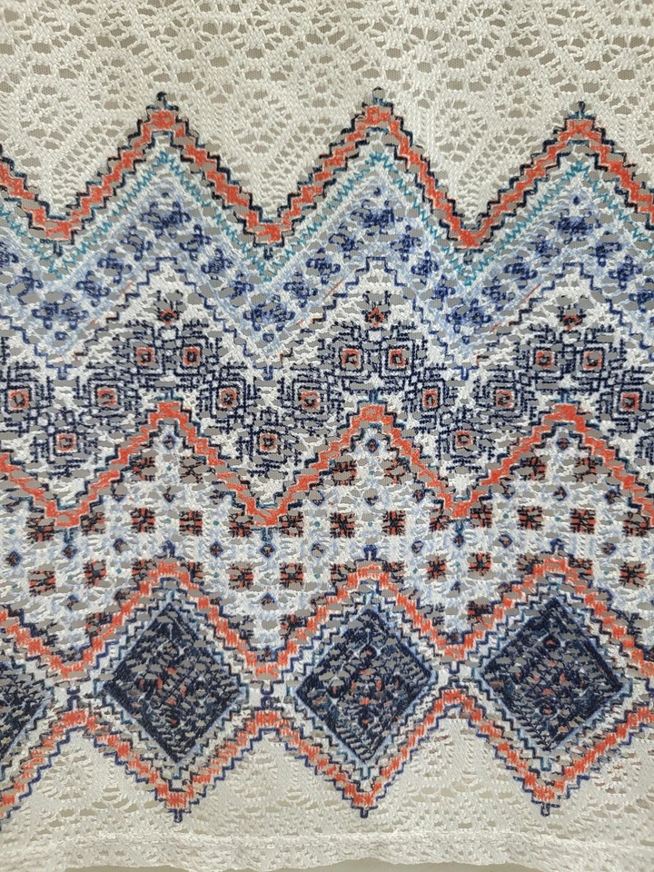 Vestido My Michelle Niñas 12 Blanco Encaje Cambio Manga 3/4 Bordado Chevron Boho Foto 4 de 4