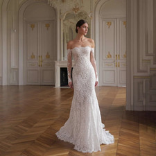 Wedding Dresses Off Shoulder Sweetheart Lace Appliques Mermaid Lace Bridal Gowns