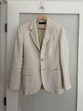 Polo Ralph Lauren Women's Blazer Size 0, 100 Linen, White, 3-Button