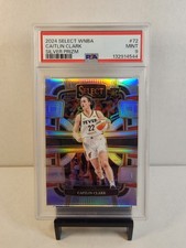 2024 Select WMBA #72 Caitlin Clark Silver Prizm RC PSA Mint 9 Fever Rookie Card