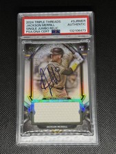 JACKSON MERRILL SIGNED 2024 TRIPLE THREADS ROOKIE AUTO JUMBO RELIC PADRES PSA RC