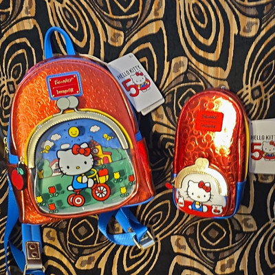 Loungefly Sanrio Hello Kitty 50th Anniversary Backpack & Pencil Case Set