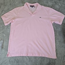 Vineyard Vines Shirt Men Medium Light Pink Polo Shirt Casual Preppy Short Sleeve