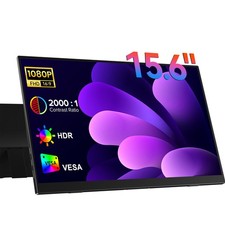 15.6 Inch Portable Monitor 1080P FHD Second Display with VESA Mountable  Stand