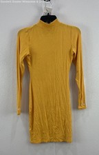 Guess Womens Mustard Yellow Solid Long Sleeve Bodycon Dress Small S