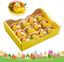 12Pcs Pulcino Di Pasqua, Decorazione Pulcino Pasquale in Cartoncino, Set Soffice
