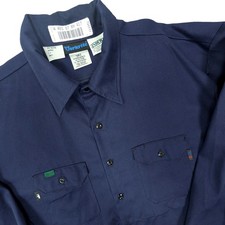 Workrite FR Indura Flame Resistant Work Shirt XXL 54R CAT1 Arc 7.7 Navy