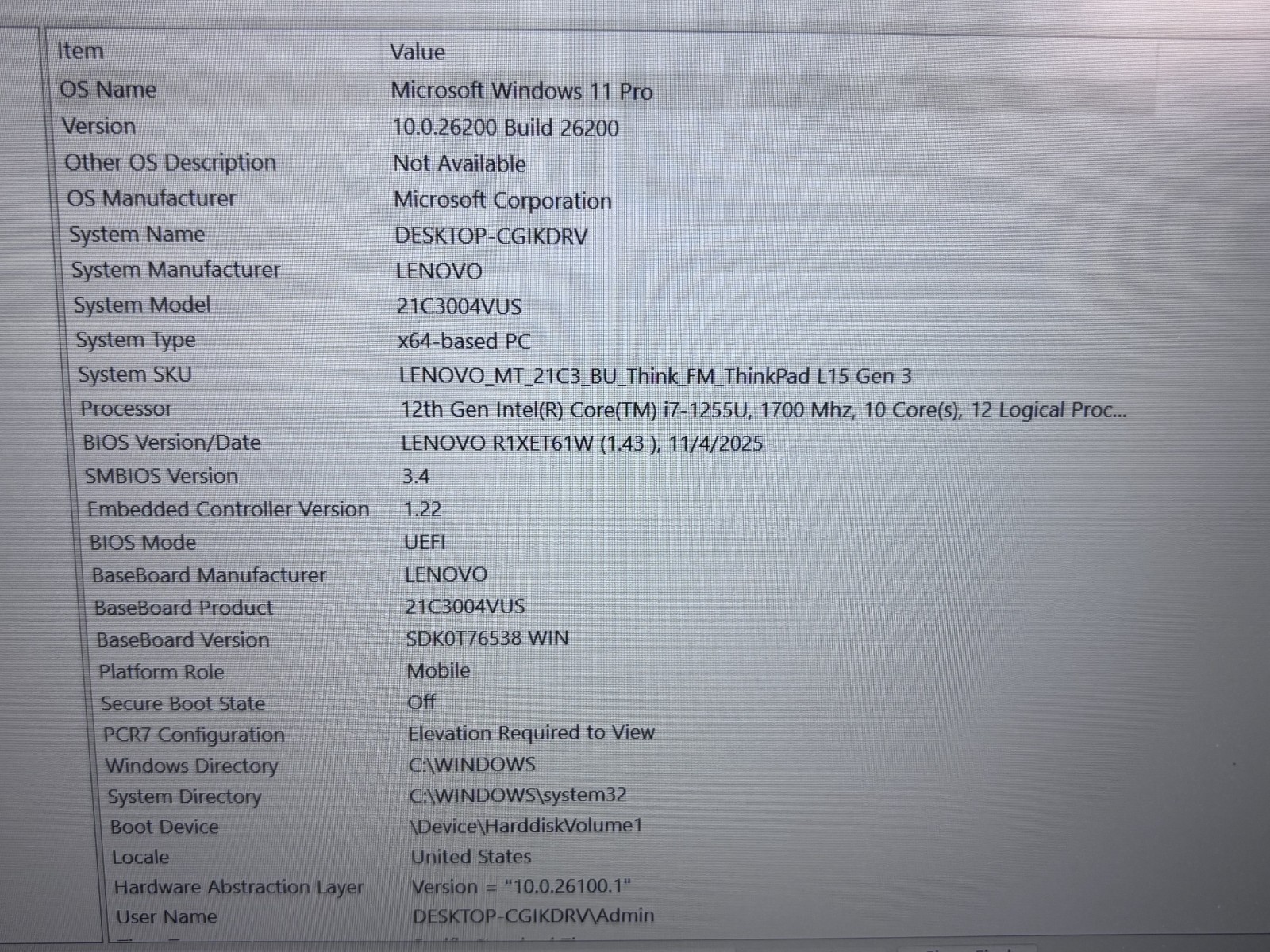 Lenovo ThinkPad L15 Gen 4, 15.6-Inch Laptop, with 21H3S1FG00, 512 GB SSD (Solid State Drive), Windows 11 Pro