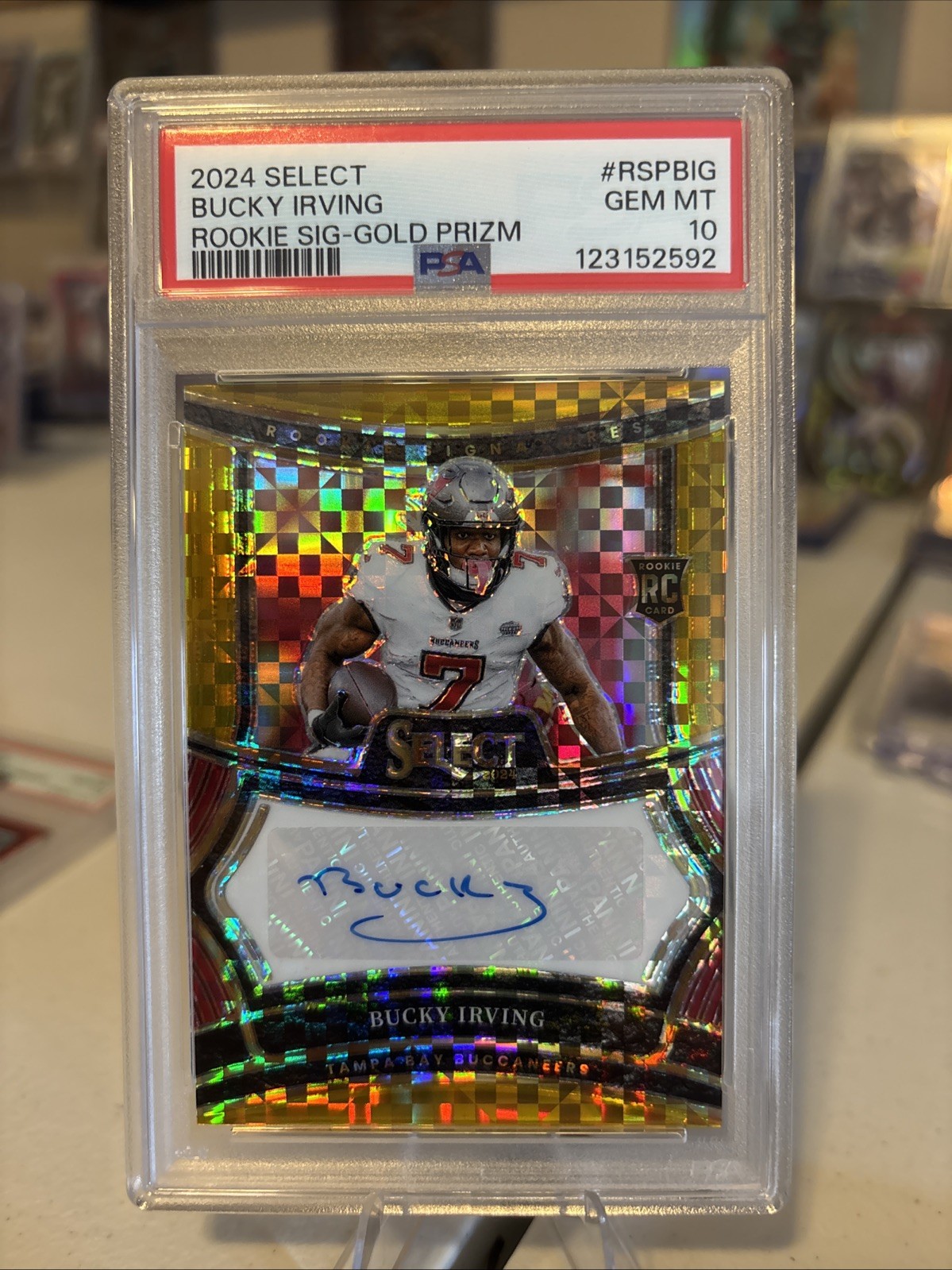 Bucky Irving Panini Select Rookie Signatures #RSPBIG Gold