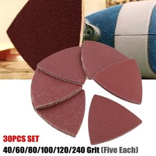 Sandpaper Detail Sanding Pads Multi Tool Reddish Brown 30PCS 80x80x80mm