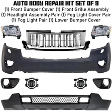 Front Bumper Cover And Grille Assembly Kit For 2011-2013 Jeep Grand Cherokee