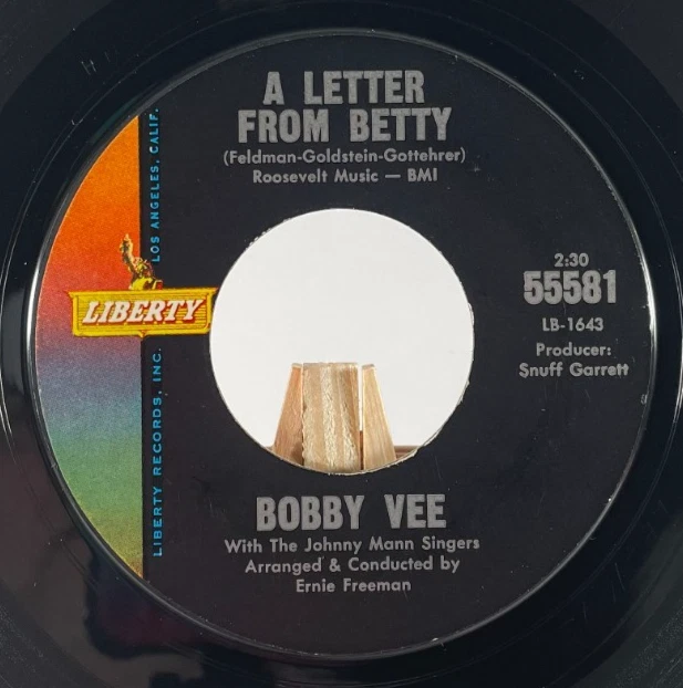 BOBBY VEE - BE TRUE TO YOURSELF / A LETTER FROM BETTY—VG - Image 2 of 4