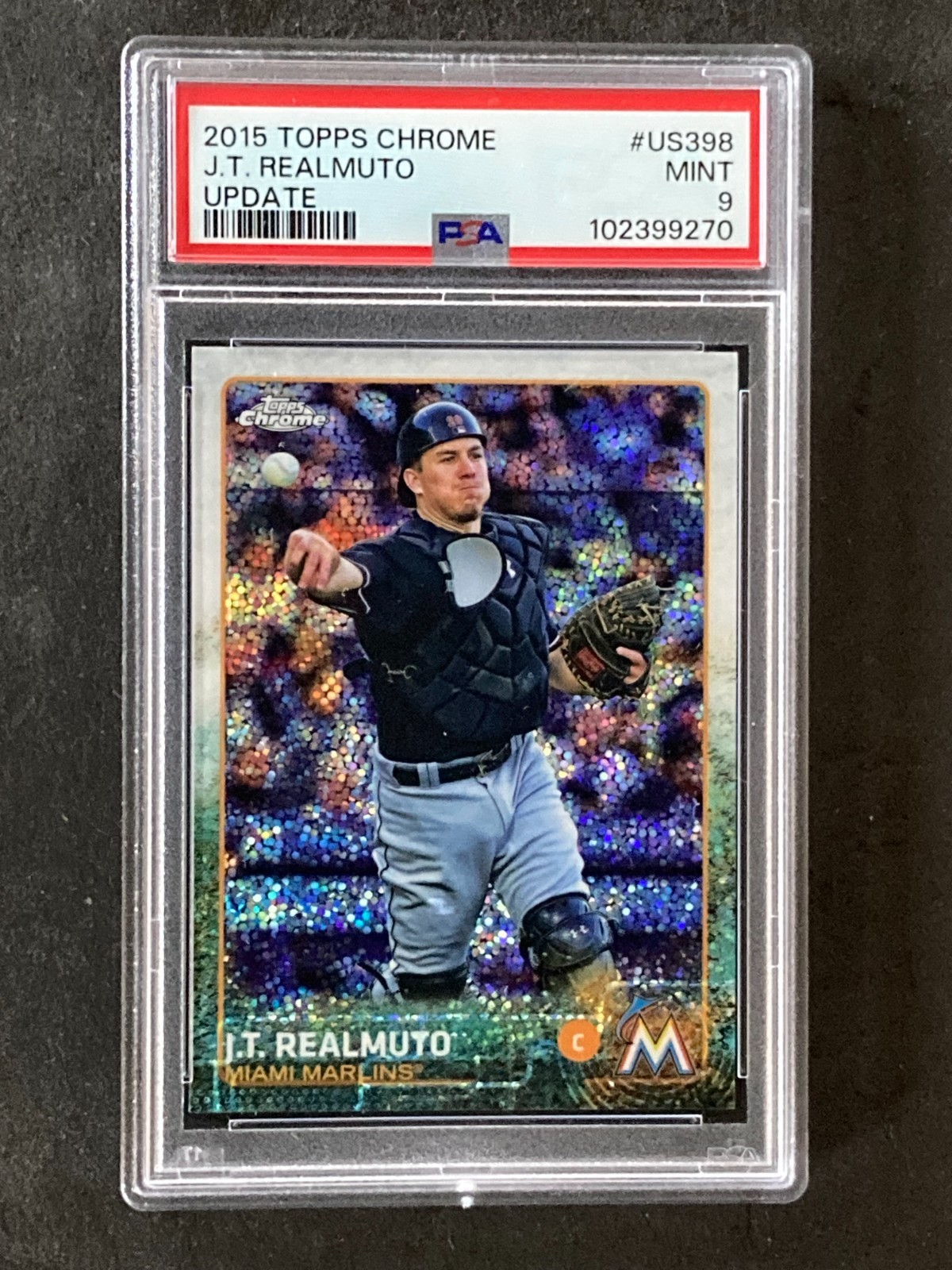 2015 Topps Chrome Update #US398 J.T. Realmuto RC PSA 9