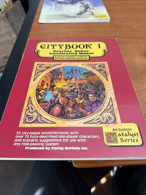 City Book I Butcher Baker Candlestick Maker Flying Buffalo 1st Print 1982