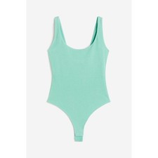 NWT H M Size Small Mint Green Textured Thong Bodysuit SOLD OUT
