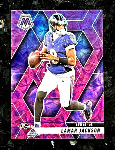 Lamar Jackson 2025 Panini Mosaic Purple Scope Prizm Baltimore Ravens #3