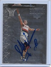 ARVYDAS SABONIS HOF Basketball Card IP auto NBA Trail Blazers rookie 95-96 UD SE. rookie card picture