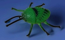 Green Rubber Plastic Beetle Insect Bug Vintage Rare 1980s