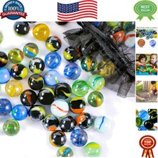 Colorful 60PC Glass Marbles, 0.6inch - Ideal for Games, Decoration DIY Fun