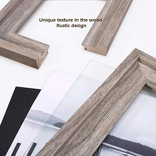 Rustic 8x10 Picture Frames, Solid Wood Photo Frame with Glass Front, Wall Mou... - Image 3 of 4