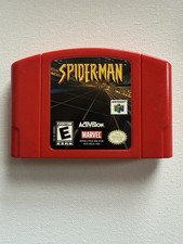 N64 Spider-Man Nintendo 64 Red Game Cartridge Marvel Spiderman Authentic Tested