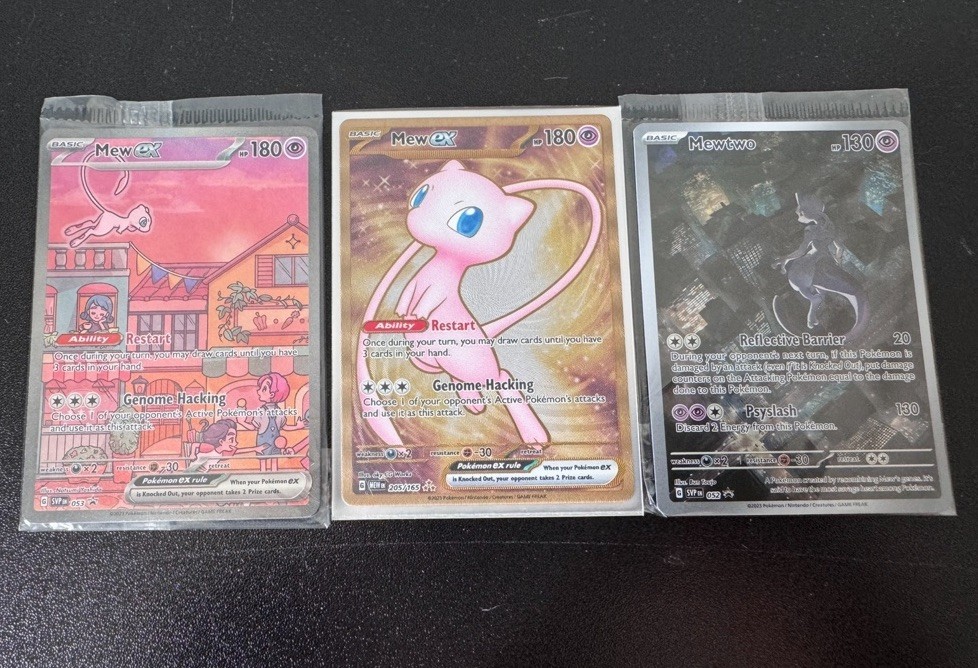 Pokemon 151 UPC 3 sets Cards Mew ex 053  Mewtwo 052 Metal  Mew ex 205 nm/sealed