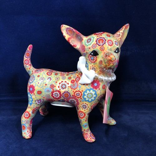 BNWT Pomme Pidou the Original Collection Chihuahua Dog Money Box Pearl Necklace