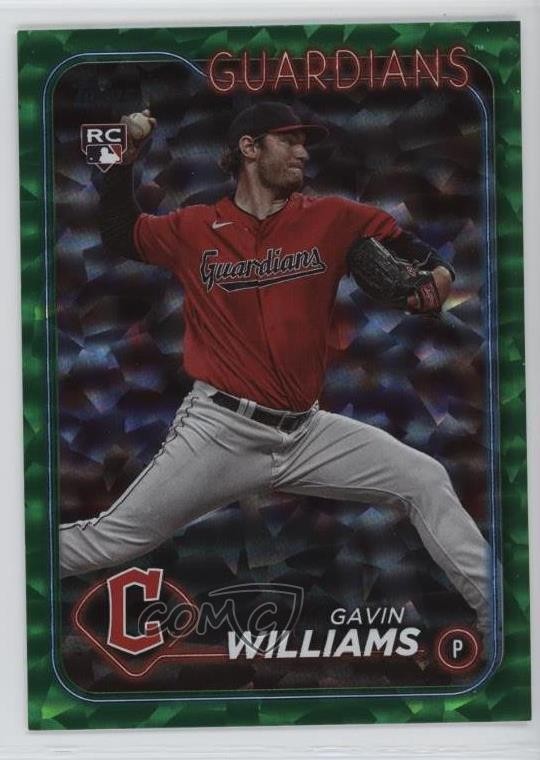 2024 Topps Series 1 Green Crackle Foil 287/499 Gavin Williams #242 0s2